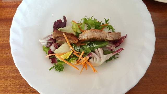 nocarb, ăn tối, bữa tối, salad, thịt áp chảo, với, bữa tối #nocarb với salad và thịt áp chảo