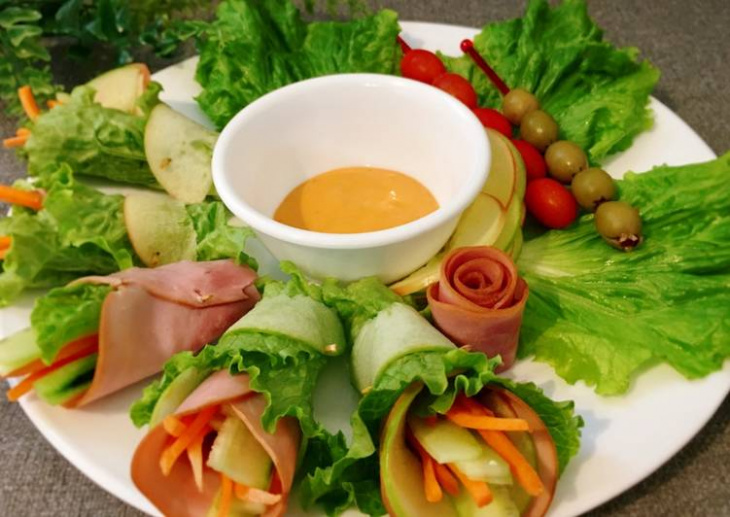 bepvang, cuốn, salad, salad cuộn