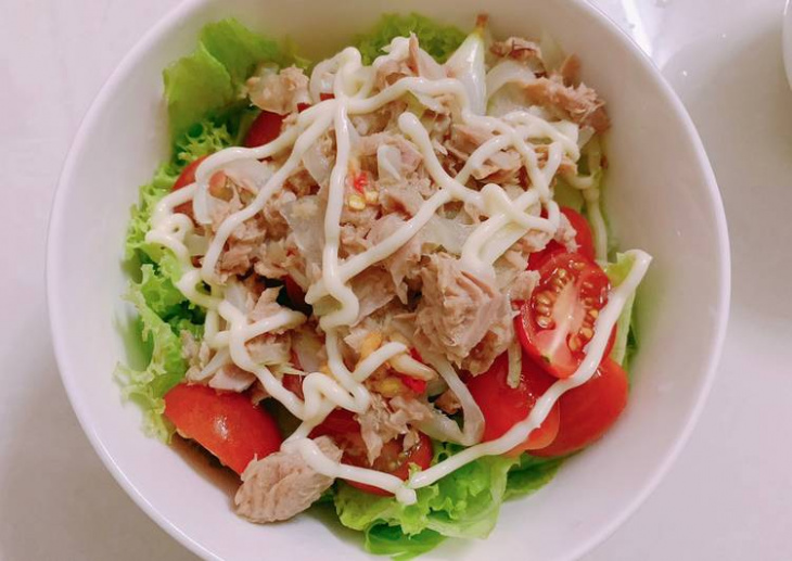 salad cá ngừ, salad trộn cá ngừ, salad tuna, salad cá ngừ