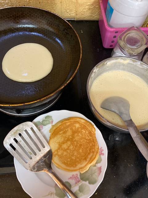 bánh ngọt, nướng bằng lò, pancake, bánh nướng chảo pancake siêu dễ (không cần lò nướng, không máy đánh trứng, không phới)