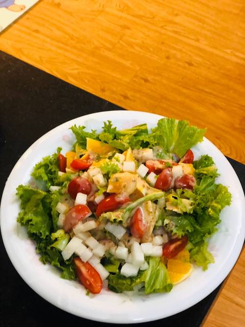 bepvang, đơn giản, salad, salad trộn, salad trộn táo, salad trộn xà lách, salad đơn giản