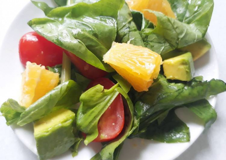 bó xôi salad trộn, salad rau bina trái cây, salad rau bina trái cây