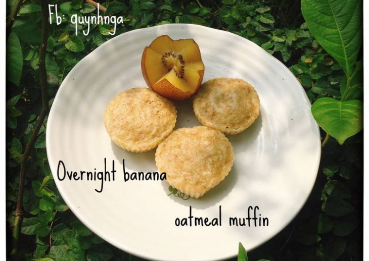 banana, muffin, oatmeal, overnight, overnight banana oatmeal muffin