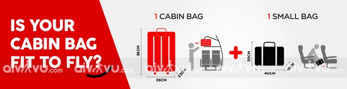 Kích thước hành lý khi đi máy bay Air Asia