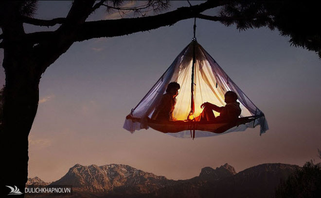 điểm cắm trại, lều treo trên cây, những điểm cắm trại nguy hiểm nhất thế giới