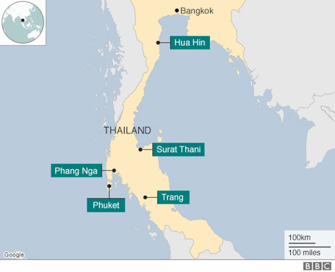 Những bãi biển tuyệt đẹp ở Thái Lan bị đánh bom