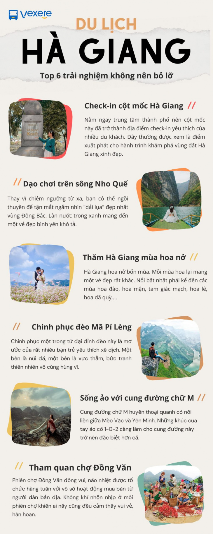 [Inforgraphic] Top 6 trải nghiệm không thể bỏ lỡ khi du lịch Hà Giang