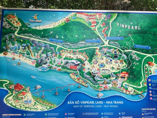 Bản đồ Vinpearl Nha Trang chỉ đường địa điểm vui chơi đầy lí thú.