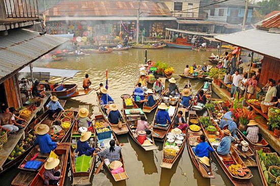 Vòng quanh Damnoen Saduak khu chợ nổi cổ nhất của Thái Lan