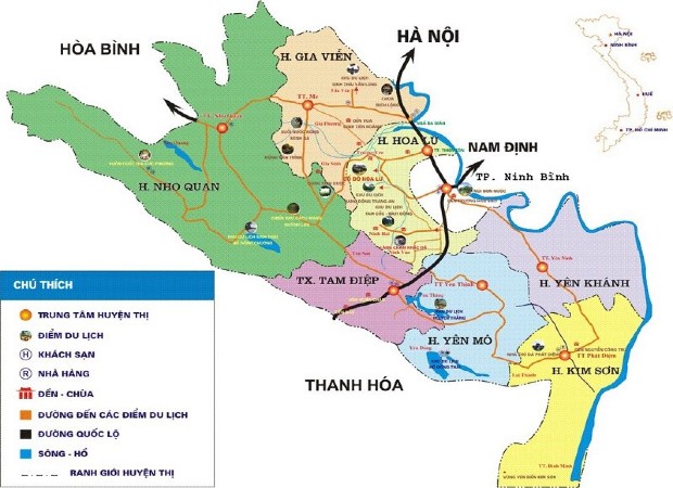Vi vu cùng bản đồ du lịch Ninh Bình
