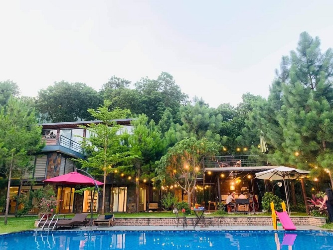 điểm đẹp, villa sóc sơn đẹp gần hà nội, có bể bơi riêng, nhiều góc sống ảo cực chất