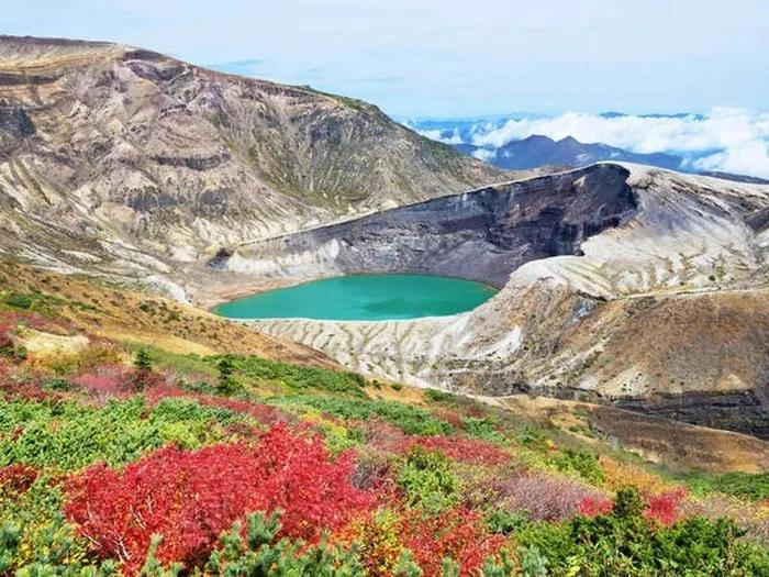 du lịch, du khách, hồ nước miệng núi lửa, nhật bản, du lịch nhật bản, khám phá, trải nghiệm, khám phá hồ nước miệng núi lửa đổi 5 màu ở nhật bản