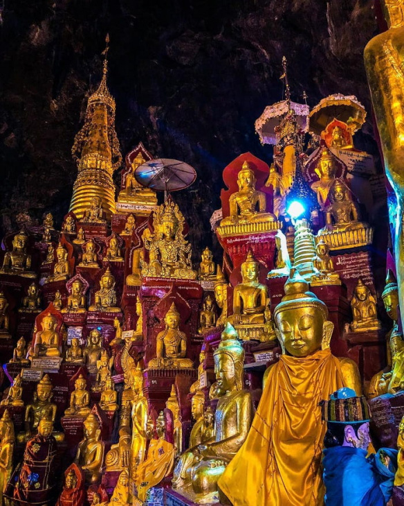 động pindaya myanmar, khám phá, trải nghiệm, tham quan động pindaya myanmar linh thiêng có 8000 bức tượng phật dát vàng