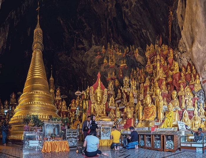động pindaya myanmar, khám phá, trải nghiệm, tham quan động pindaya myanmar linh thiêng có 8000 bức tượng phật dát vàng
