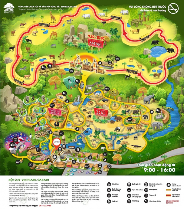 lịch trình phú quốc, [cập nhật] hình ảnh bản đồ vinpearl safari phú quốc
