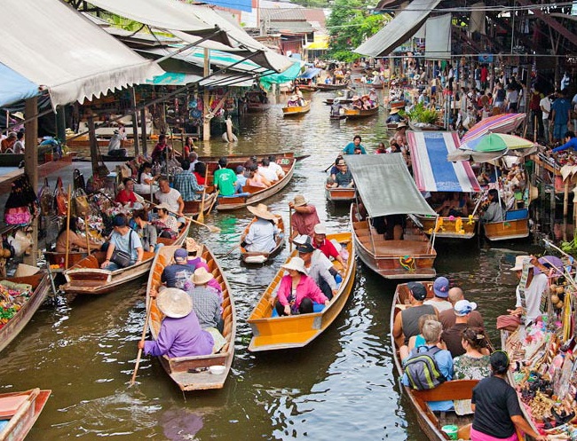 du lịch thái lan, du lịch bangkok thái lan, chợ nổi damnoen saduak, ghé thăm khu chợ nổi damnoen saduak thú vị ở bangkok thái lan