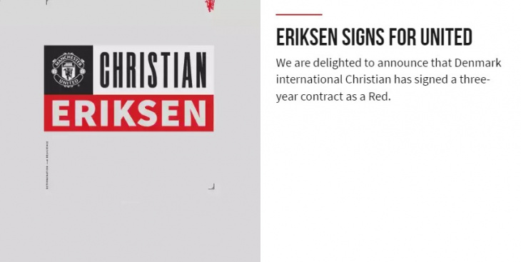 bóng đá, christian eriksen, chuyển nhượng, manchester united, tin bóng đá, chính thức: eriksen gia nhập mu, ký hợp đồng tới 2025