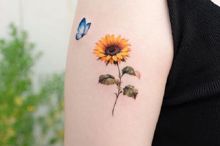 Gợi ý 15 hình xăm mini đẹp về hoa hướng dương dành cho bạn gái  Owl Ink  Studio  Xăm Hình Nghệ Thuật