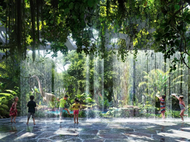 Cận cảnh khu rừng mưa nhiệt đới bên trong khách sạn ở Dubai