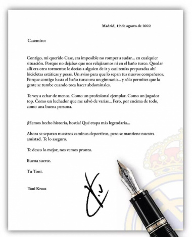 Luka Modric và Toni Kroos gửi thư chia tay Casemiro