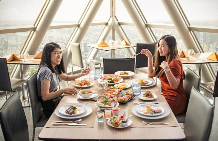 khám phá, trải nghiệm, buffet tại baiyoke sky: thưởng thức ẩm thực quốc tế giữa lòng bangkok