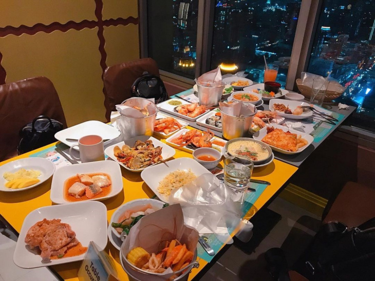 khám phá, trải nghiệm, buffet tại baiyoke sky: thưởng thức ẩm thực quốc tế giữa lòng bangkok
