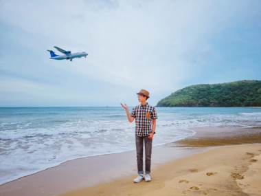 Trải nghiệm Checkin máy bay lý thú tại bãi biển Côn Đảo