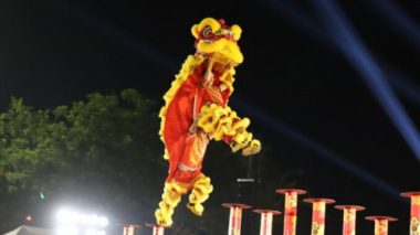 Lion dancers compete in Ngo Mon