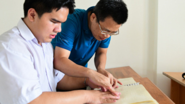 Making Braille textbooks for visually impaired students