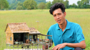 Turn chopsticks, and cardboard… into a miniature house on stilts, sell one, and earn hundreds of dollars