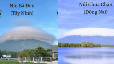 After Ba Den Mountain in Tay Ninh, again Chua Chan mountain (Dong Nai) appeared a strange cloud that made people stir
