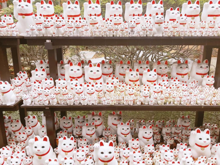 ngôi đền gotokuji, nhật bản, tour nhật bản, tour nhat ban gia re, ngôi đền gotokuji có hàng nghìn tượng mèo vẫy tay ở nhật bản
