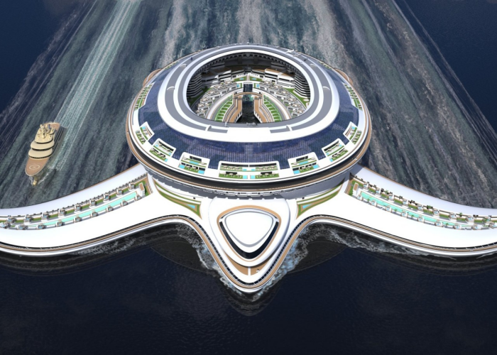 siêu du thuyền pangeos - 'chú rùa biển' tựa thành phố nổi lớn nhất thế giới 