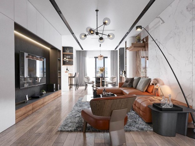 , nội thất, không gian sống hiện đại tinh tế trong căn hộ 2 phòng ngủ tại the legacy
