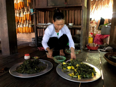 Độc đáo món rau rừng đồ của người Mường Tân Sơn, Phú Thọ