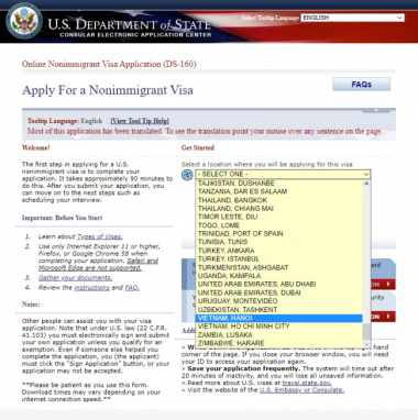 Hướng dẫn cách điền đơn DS-160 xin visa Mỹ chính xác nhất