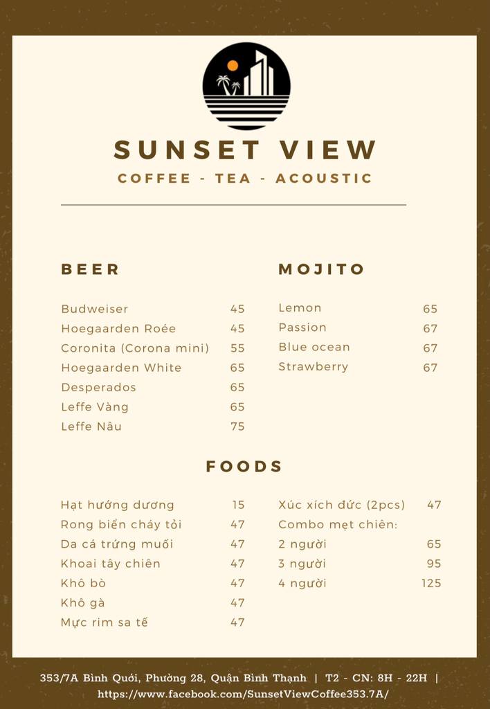 sunset view coffee – ngắm hoàng hôn trên sông thơ mộng
