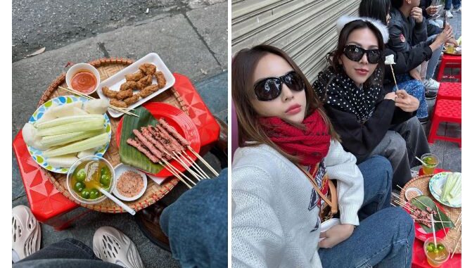 Vietnamese stars every time they come to Hanoi, do not forget to visit the shops to enjoy these “cabinet dishes”., eatery, Grilled spring rolls, Mr. Cao Thang, personal page, Screen capture, specialty dish