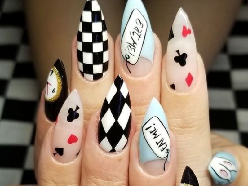 nail đẹp, top 15+ mẫu nail hình lá bài độc lạ được yêu thích nhất