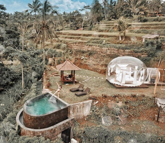 100% lộ thiên khách sạn bong bóng trong suốt cực HOT ở Bali