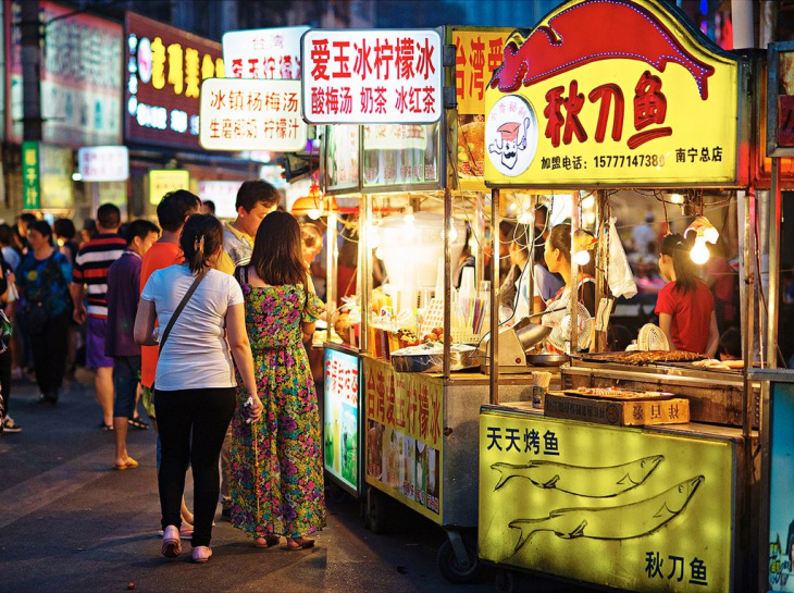 Phố ẩm thực Trung Sơn, Thiên đường các món ăn về đêm ở Nam Ninh Trung Quốc