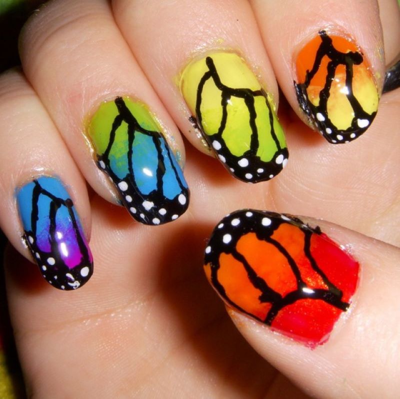 nail đẹp, top 15+ những mẫu nail bướm xinh đẹp sống động rực rỡ