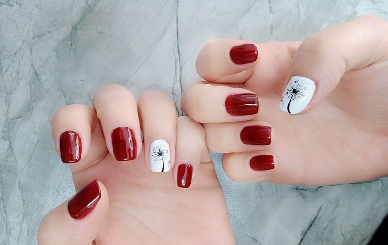 nail đẹp, top 10+ mẫu nail hoa bồ công anh thanh lịch, quý phái