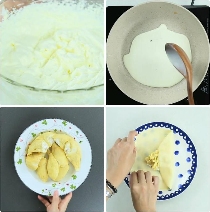 vào bếp, món ngọt, cách làm bánh crepe sầu riêng đơn giản, hấp dẫn