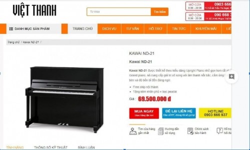 5 Website bán đàn Piano Kawai ND-21 giá tốt nhất hiện nay