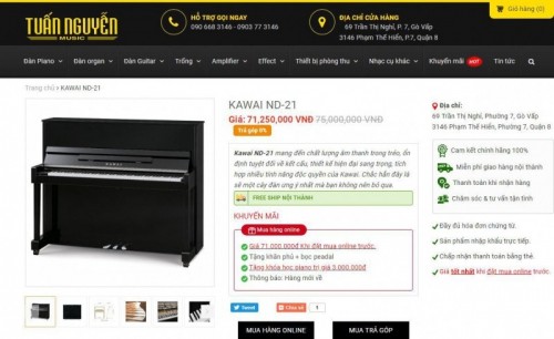5 website bán đàn piano kawai nd-21 giá tốt nhất hiện nay