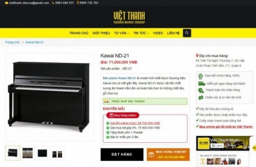 5 website bán đàn piano kawai nd-21 giá tốt nhất hiện nay