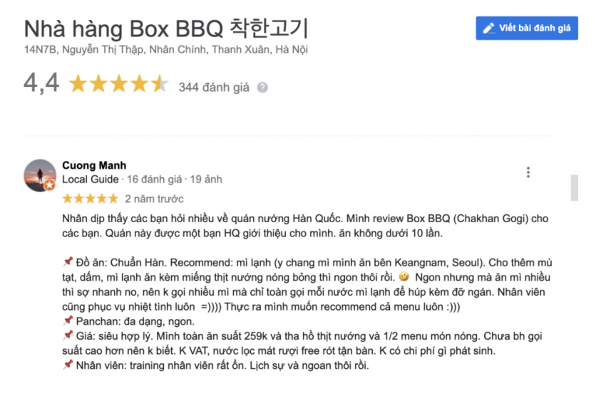 box bbq nguyễn thị thập: quán nướng hàn có gì hot?