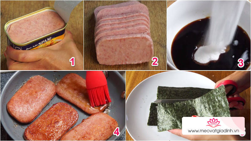 công thức nấu ăn, spam, sushi, thịt hộp, cách làm sushi thịt hộp hawaii ngon miệng, dễ làm nhất
