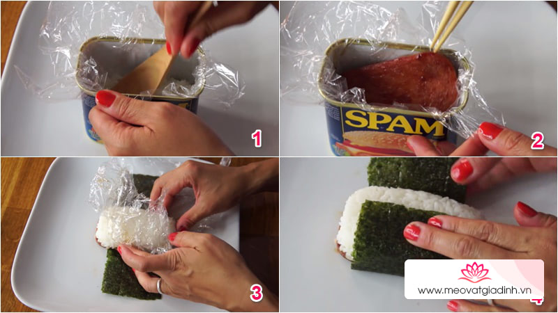 công thức nấu ăn, spam, sushi, thịt hộp, cách làm sushi thịt hộp hawaii ngon miệng, dễ làm nhất